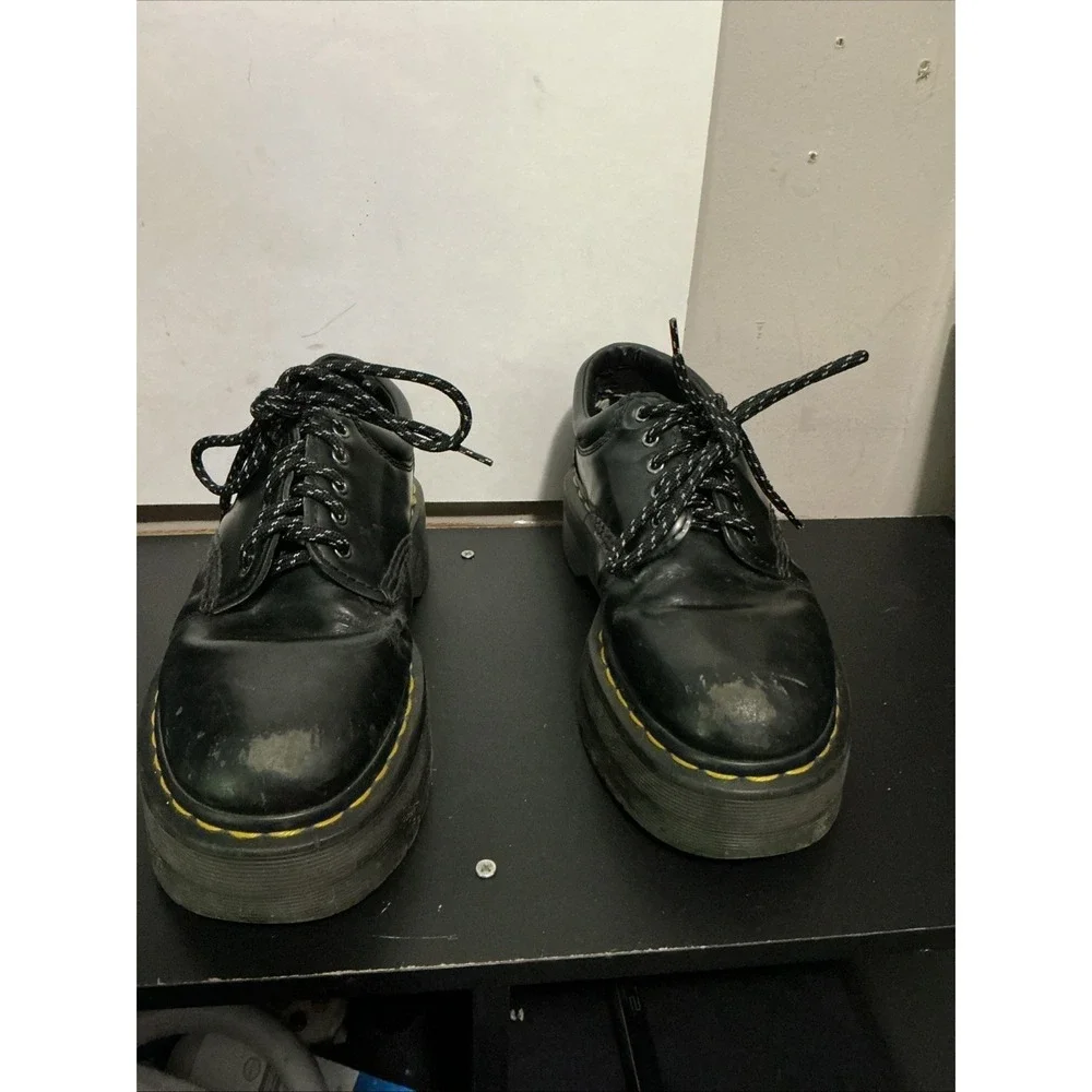 Dr. Martens Quad Platform Oxford Shoes Black Leather Women US 8 UK 6 EU 39 WEAR